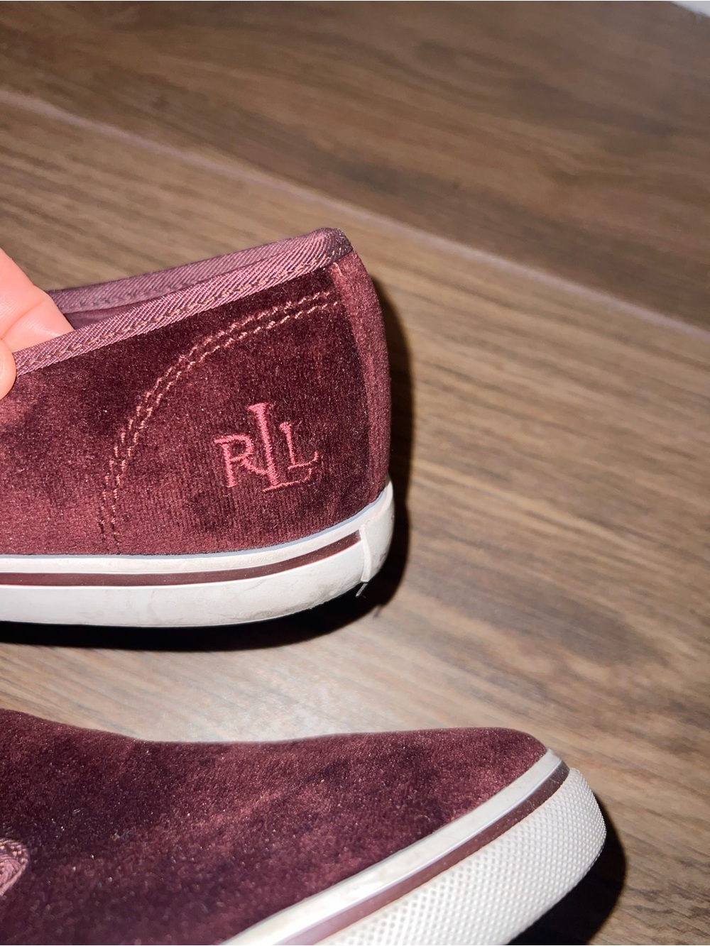 Lauren Ralph Lauren womens Burgundy Suede Slip-On Loafers - Picture 6 of 6